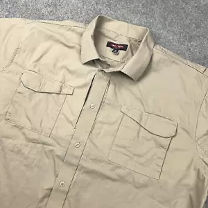 Tru Spec Shirt Mens 2XL Brown Short Sleeve Tactical Utility Pockets Uniform - Picture 1 of 14