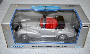 Welly 1955 Silver Mercedes-Benz 300s Die-Cast 1:18 Convertible Car Model NOS #29 - Picture 1 of 8