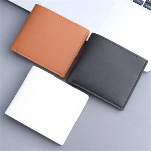Men Leather Wallet Credit Card Holder Short Money Coin Pocket Purse - Picture 1 of 11