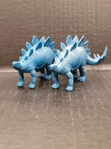 LOT OF 2: BLUE Stegasaurus Hard Plastic Dinosaurs Cake/Cupcake Topper Unbranded  - Picture 1 of 5