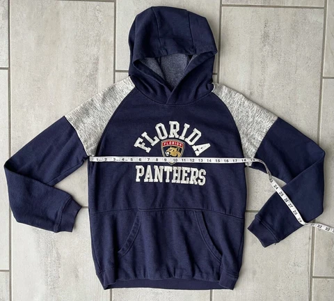 Florida Panthers NHL Unisex Kids Hoodie Sweatshirt Blue Gray Pockets XL 18-20 Cover