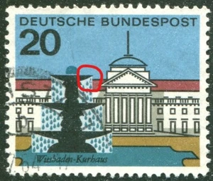 Federación Nº 420 I sellado Alemania error de placa PF gotas de agua en forma de gancho 1964 - Imagen 1 de 3