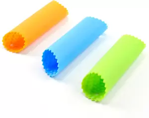 3 Pack Siicone Garlic Roller Peeler Skin Remover Kitchen Garlic Tube Roller - Picture 1 of 5
