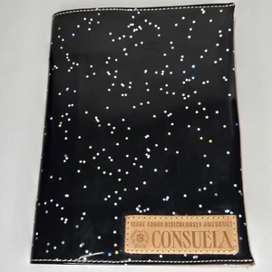 Consuela Notebook Holographic Stars Black Shiny Rainbow Galaxy Retired Rare - Picture 1 of 18