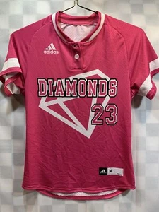 Diamonds #23 Pink White Adidas Baseball Jersey Girls Size M - Picture 1 of 3