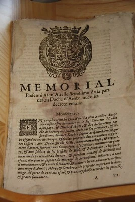 Factum de Bellesy avec signature autographe présenté au duc de Savoie  1610 - Photo 1/2