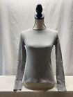 Missguided Women&#39;s Gray Ribbed Long Sleeve Shirt Size 4 Timeless Classic Capsule