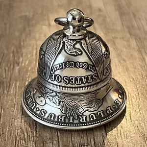 REAL 1921 Morgan Dollar Bell – 90% Silver - Collectible Coin Bell - Made in USA - Picture 1 of 11