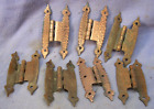 Vintage Hammered Look Cabinet Hinges (7) As Found Need Cleaning Or Great Patina