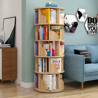 Sanctuary 360-degree Rotating 5 Tier Display Shelf Bookcase Organiser (Oak) - image 1 of 4