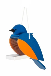 Bird Shaped Polyvinyl Bird Feeder Blue Bird - Amish Made in USA - Picture 1 of 1