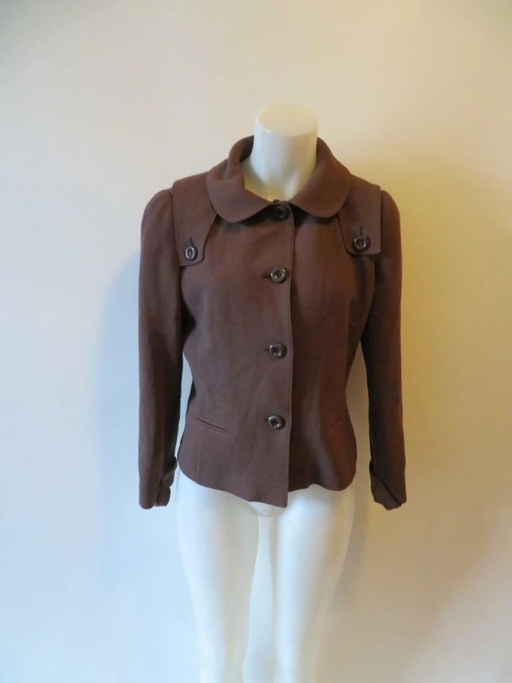 CHAQUETA BLAZER MUJER LUCA LUCA MARRÓN SEDA TALLA IT 48/US 16 * Foto 1 de 4