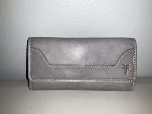 Frye Vachetta Gray Leather Long Clutch Wallet NWT