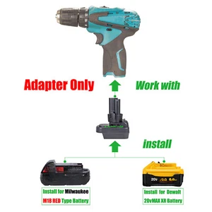 1 Adaptador para Milwaukee M18, para Batería DeWalt 20V, Solo se adapta a Herramienta Makita 10.8V - Imagen 1 de 10
