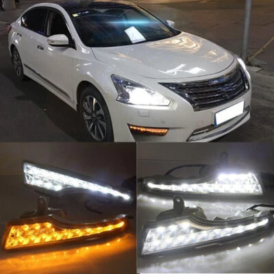 For Nissan Altima Teana 2013-2015 Daytime Running Lights w/ Turn Signal LED Lamp - Image 1 of 4