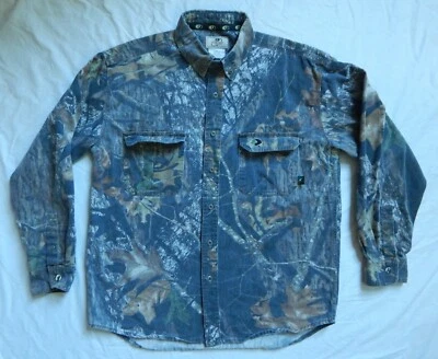 Camisa gris marrón camuflaje manga larga abotonada - grande para hombre camuflaje bosque Foto 1 de 4
