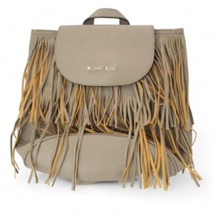 Michael Kors Western Fringe Satchel Bag Backpack Beige Cowboy Tassel Designer - Picture 1 of 24