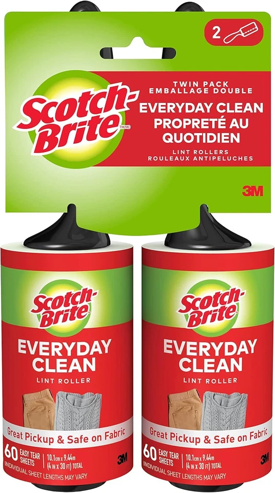 Scotch-Brite Lint Roller 60 Sheets 2 Count