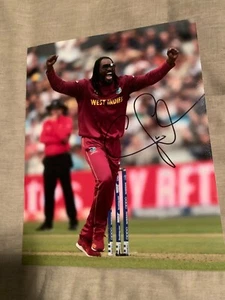 Chris Gayle "The Universe Boss" Cricket West Indies Jamaica Signed 8x10 Photo - Picture 1 of 2