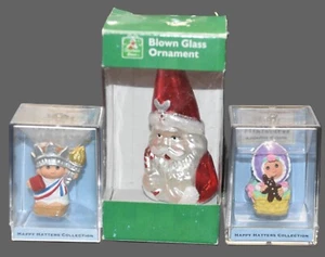 Hallmark Merry Miniatures Libby Crown & Bonnie Bonnet Happy Hatter & Glass Santa - Picture 1 of 10