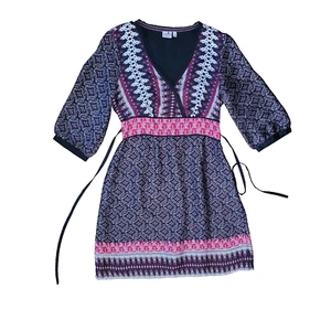 Sale: Esprit Dress Sz 8 Tie Back 3/4 Sleeve Boho Hippy Ethnic Tribal BNWOT - Picture 1 of 11