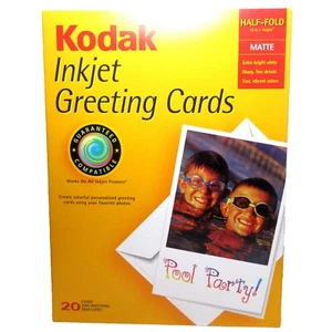 Open Box of Kodak Inkjet Greeting Card Sets Matte Half-Fold White 18 Cards of 20 - Picture 1 of 4