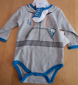 Baby Essentials Hoodie Novelty Bodysuit + Socks 6 Months - Picture 1 of 1
