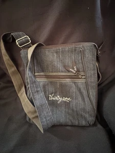 Thirty One Organizing Shoulder Bag Denim Fabric Handbag Crossbody 11"×10" - Picture 1 of 3