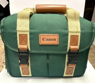 Bolso retro para cámara Canon años 90/80 verde correa para el hombro DSLR estuche de transporte Foto 1 de 4