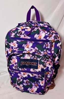 JanSport Cool Student Purple Petal Floral  Laptop Girl Women Backpack (JS0A2SDD) - Image 1 of 4