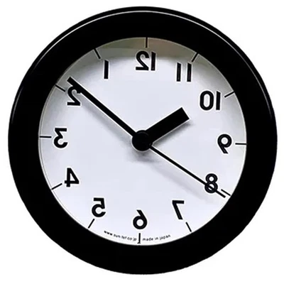 Treinamento cerebral feito no Japão Santell! Relógio reverso de parede/mesa SQ14-BK - Imagem 1 de 4