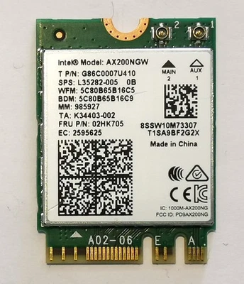 Intel AX200NGW WiFi 6 (802.11ax) Card, 2400Mbps with Bluetooth 5.2 - TESTED - Image 1 of 4