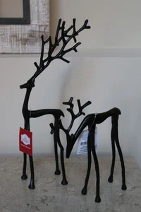 NUEVO * TIEMPO DE VACACIONES * JUEGO VIRAL DE RENOS DE NAVIDAD DE METAL NEGRO ~ Pottery Barn ~ - Imagen 1 de 3