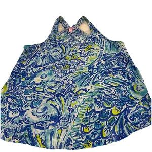 Lilly Pulitzer Womens Cordelia Racerback Top Blue Crush After Party  Size Small - Picture 1 of 5