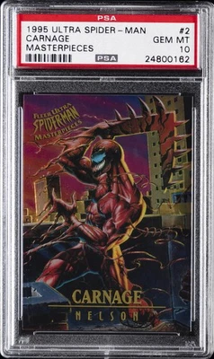 1995 FLEER ULTRA SPIDER-MAN MASTERPIECES #2 CARNAGE PSA 10 - Image 1 of 2