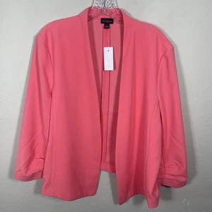 Ann Taylor Women’s XL Coral Dress Jacket Rouched Sleeves NWT - Picture 1 of 5