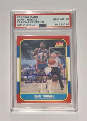 Isiah Thomas autógrafo assinado 1986 Fleer com pistões PSA/DNA “HOF 2000” 1 - Imagem 1 de 2