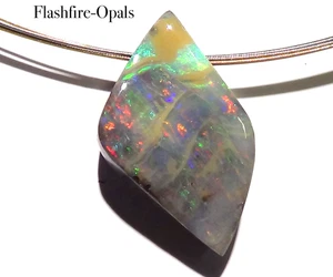 44,5 ct.  Colgante Gem Boulder Opal ROJO-VERDE-ORO-NARANJA- Flashfire-Opals - Imagen 1 de 11