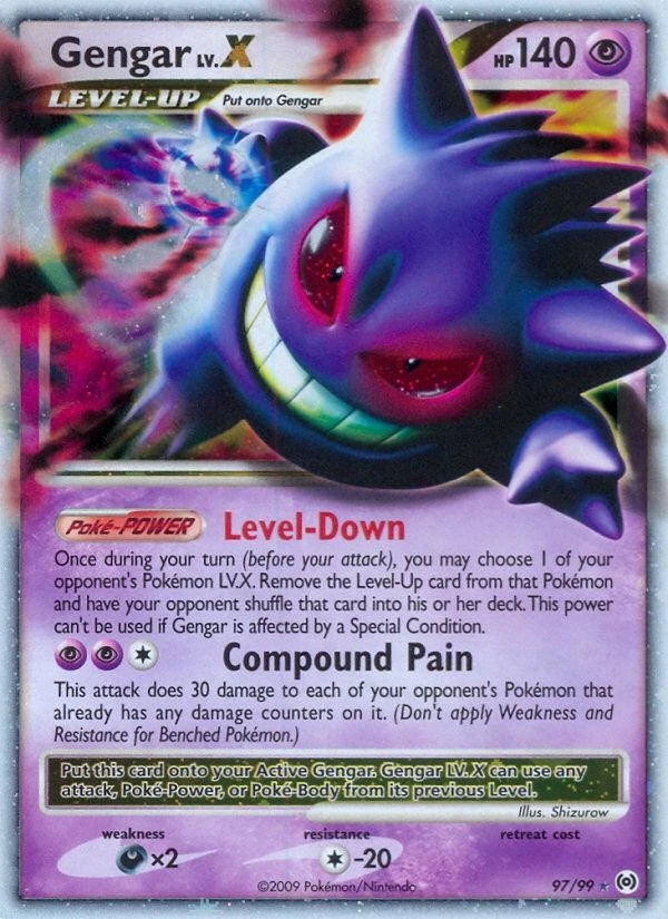 Pokemon Gengar LV.X (97/119) Arceus LP HOLO - Image 1 of 1