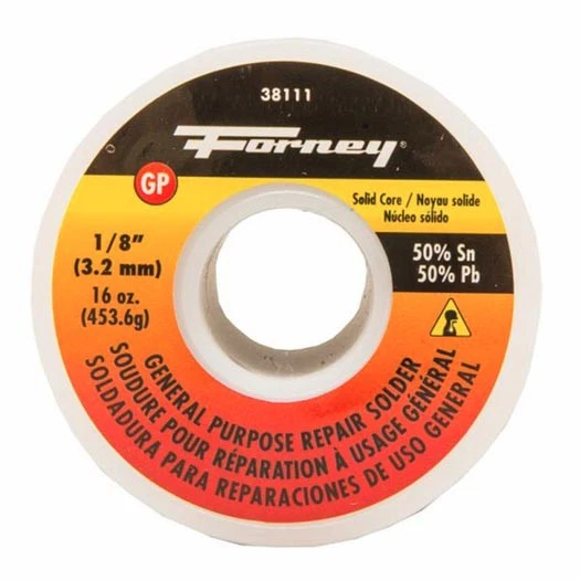 Soldadura Fourney, reparación de uso general. Núcleo sólido, 1/8 pulgada, 16 OZ Foto 1 de 1