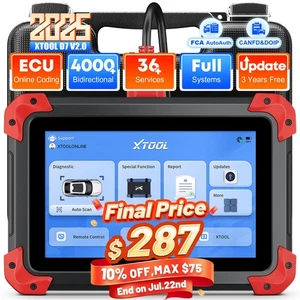 XTOOL D7 FCA Bidirectional Scanner Full System Diagnostic Coding Key Programmer - Picture 1 of 15