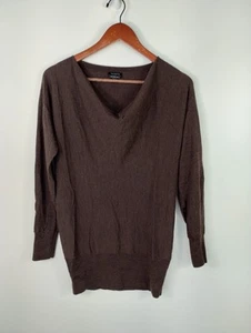 Talbots Cowl Neck Scoop Neck Brown Fine Merino Wool Sweater Medium - Picture 1 of 9