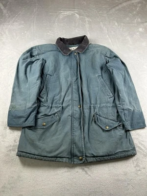 Chaqueta LL Bean Vintage Mujer Grande R Azul Verde Sherpa Forrada Abrigo Granero Años 90 Foto 1 de 4
