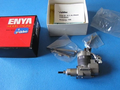 RARITÄT EIN NEUER ENYA 35-4C VIERTAKTER VERBRENNERMOTOR MIT OFFENEN VENTILEN OVP - Bild 1 von 4