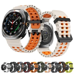 Bracelet en Silicone Bicolore pour Samsung Galaxy Watch Ultra 47mm - Respirant L - Zdjęcie 1 z 34