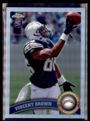 2011 Topps Chrome Refractor Vincent Brown Chargers 42 Rookie Card - Image 1 of 2