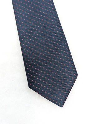 VAN HEUSEN винтажный 80-х темно-синий красный горошек узкий галстук полиэстер галстук - Изображение 1 из 4