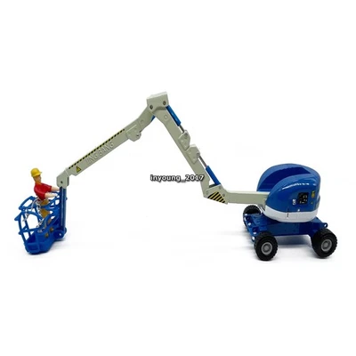 Plataforma de trabajo aéreo camión modelo juguete metal fundido a presión equipo de construcción azul Foto 1 de 4