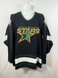 Vintage 90s Dallas Stars Maska Air Knit CCM Hockey Jersey Black USA Made Sz XL - Picture 1 of 8