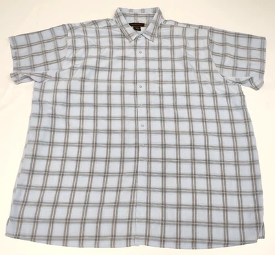 George Foreman мужчин синий и серый коротким рукавом на пуговицах w/карман ~ мужской 5XL/большой - Изображение 1 из 4